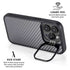 Silver Carbon Fiber Specialty Texture Material iPhone 14 Pro Kickstand Case